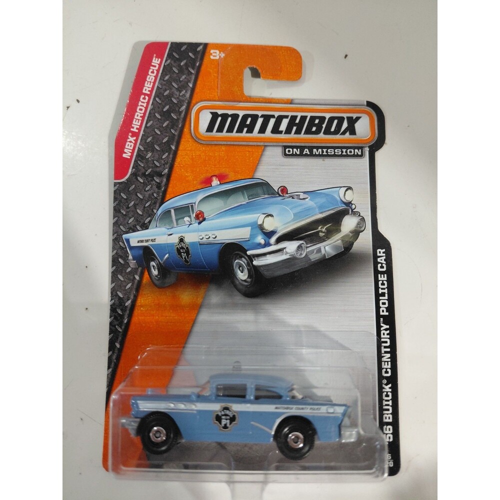 NIP Matchbox MBX Heroic Rescue l 1:64 Die Cast 1956 Buick Century Police Car